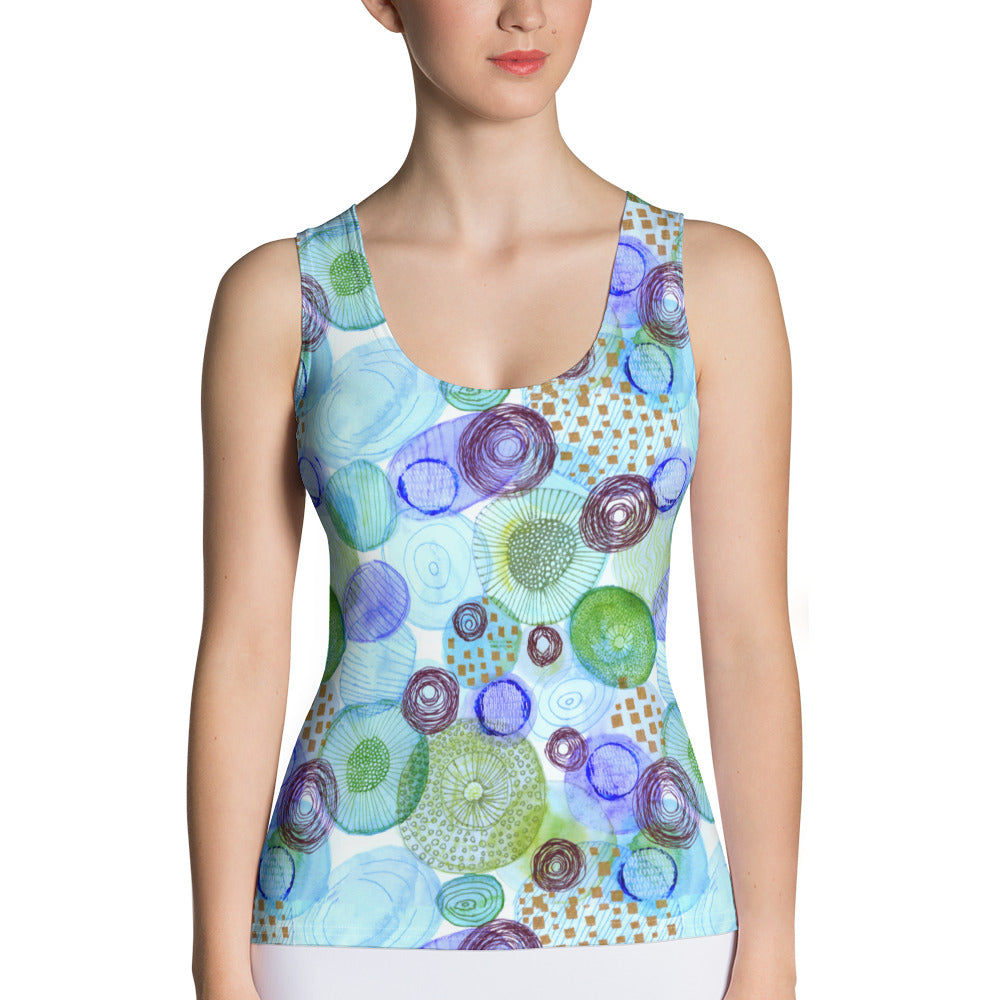 Tank top bubble blauw