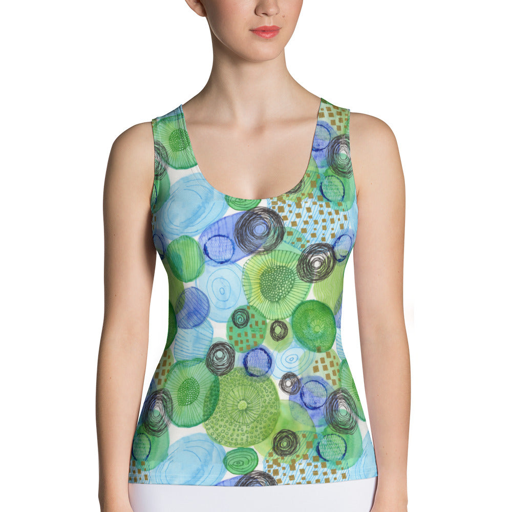 Tank top Bubble groen