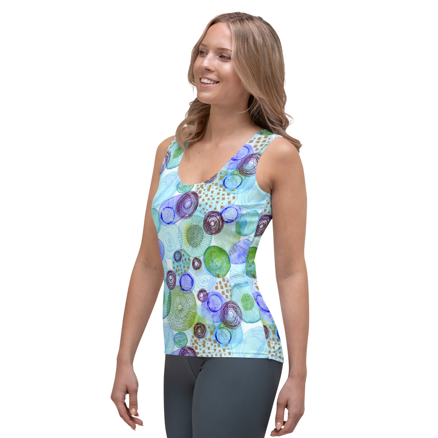 Tank top bubble blauw