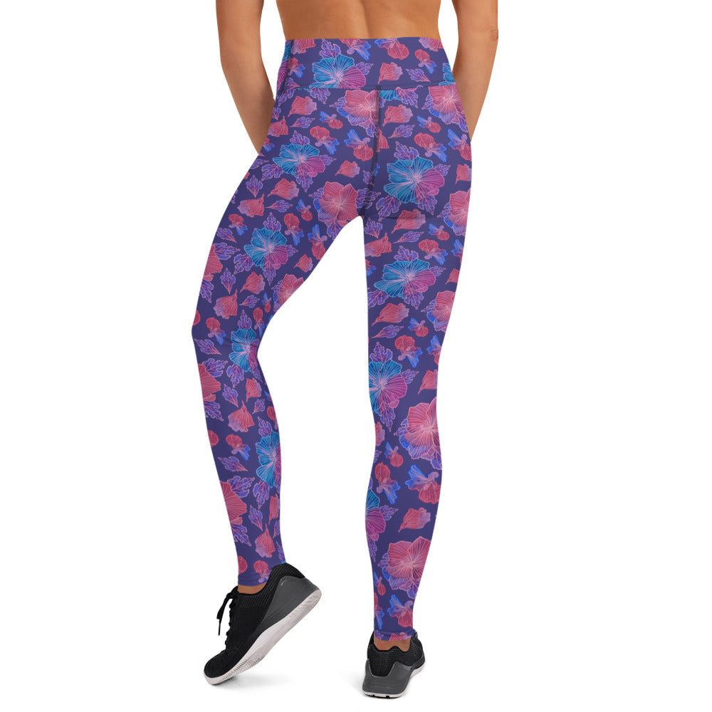 Yogalegging hibiskus paars