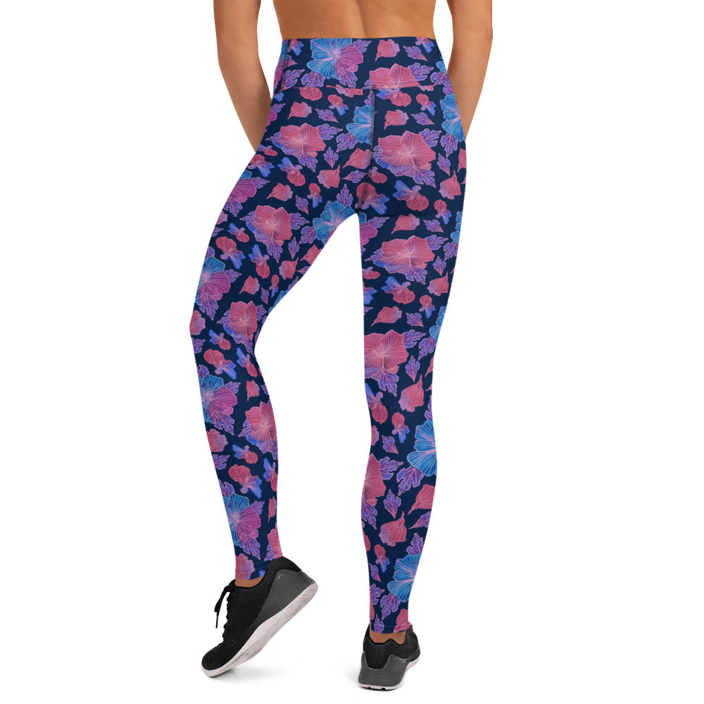 Yogalegging hibiskus donker blauw