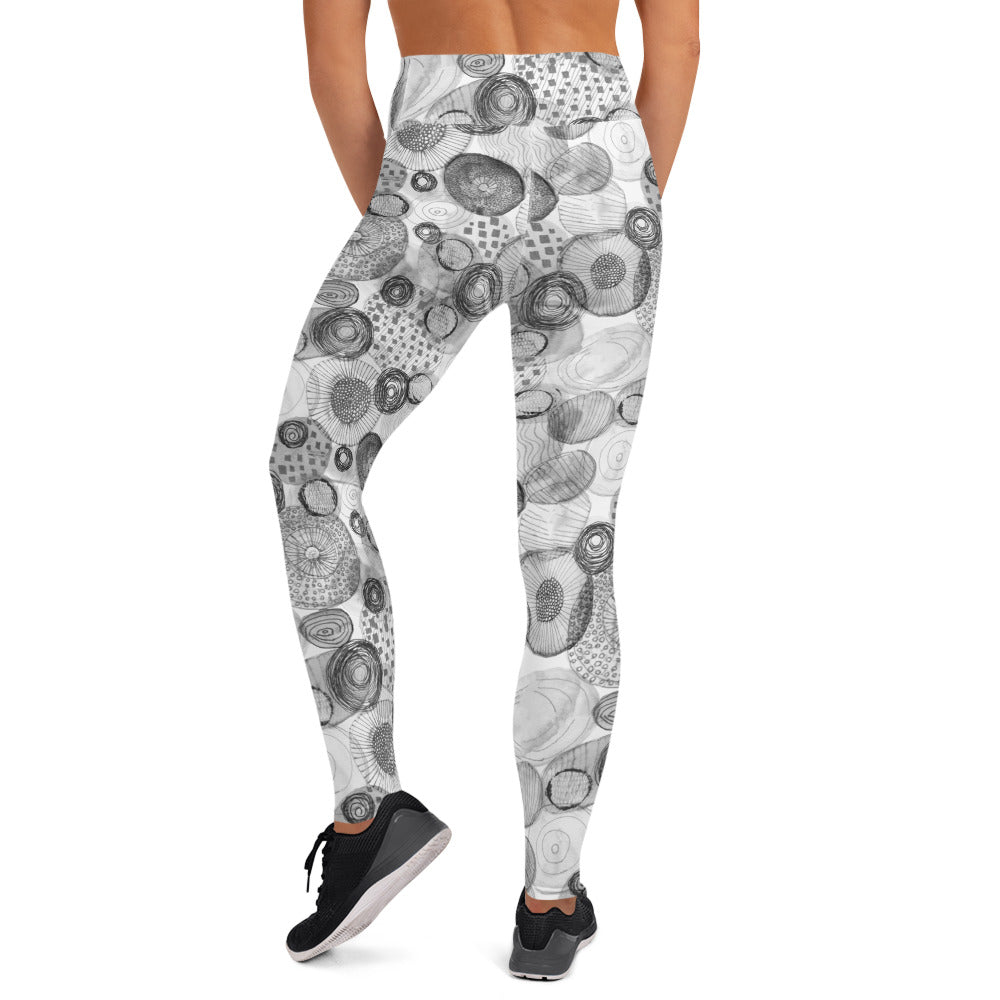 Yogalegging bubble wit/zwart