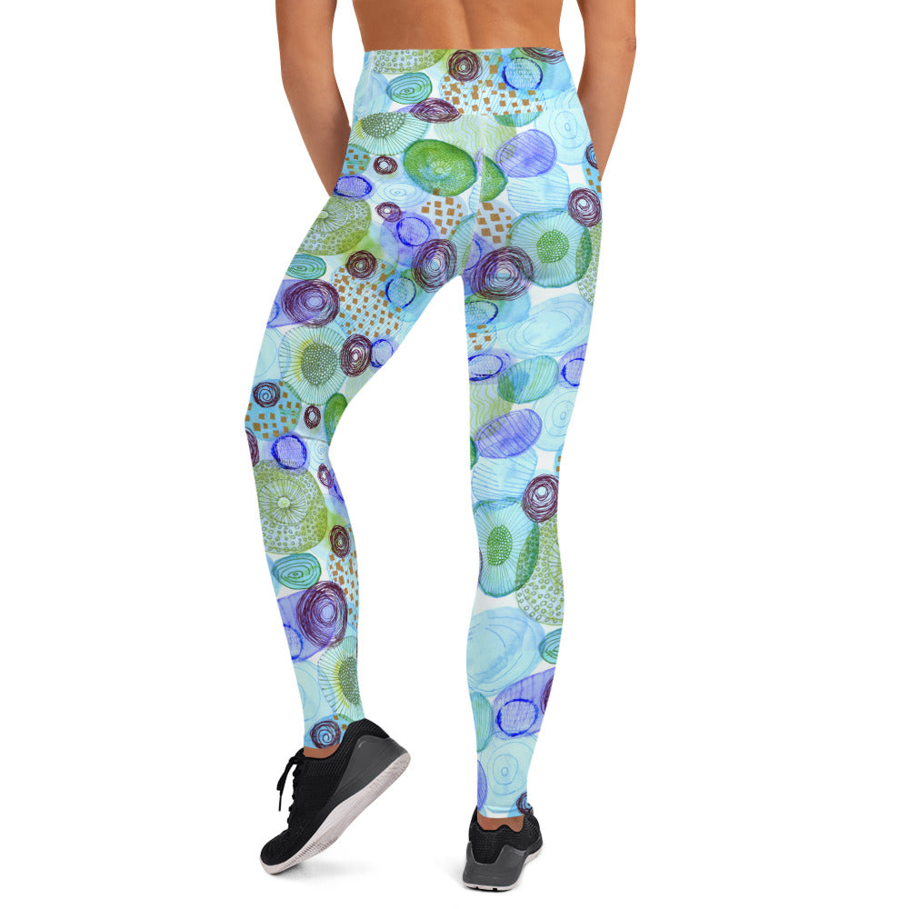 Yogalegging bubble blauw