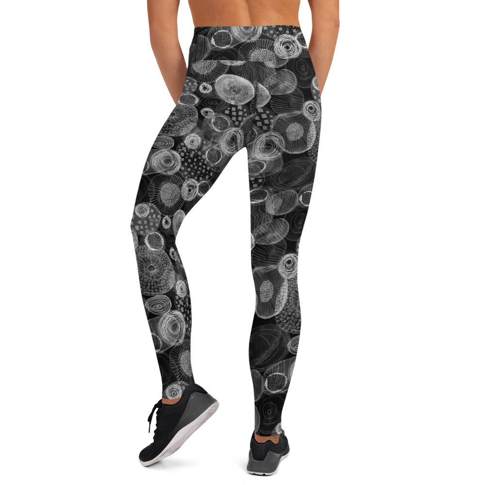 Yogalegging bubble zwart/wit
