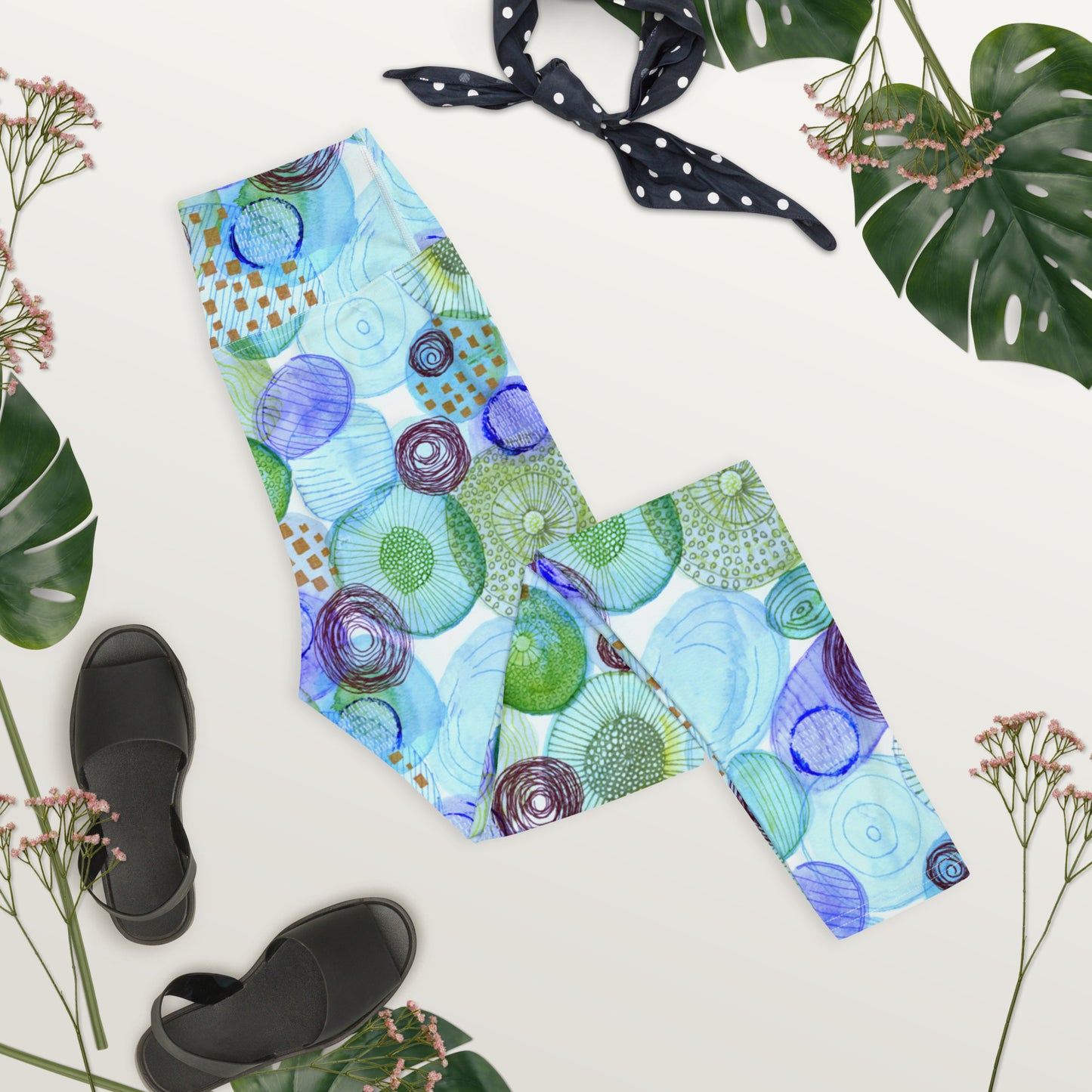 Yogalegging bubble blauw