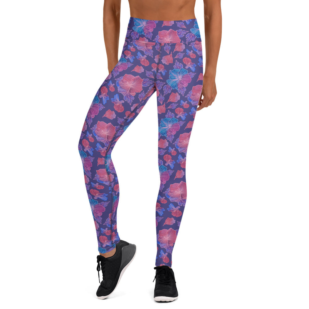 Yogalegging hibiskus paars