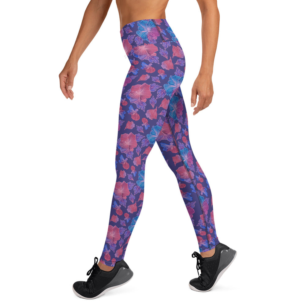 Yogalegging hibiskus paars