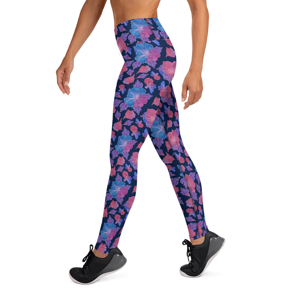 Yogalegging hibiskus donker blauw