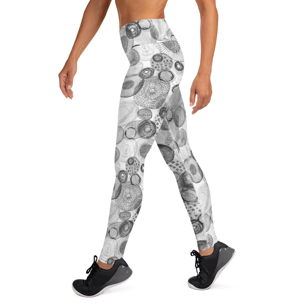 Yogalegging bubble wit/zwart