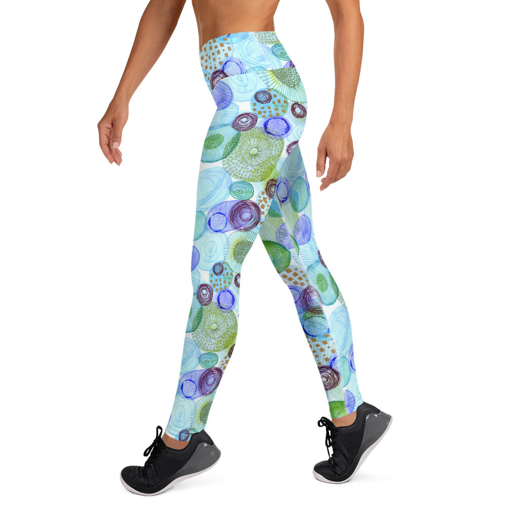 Yogalegging bubble blauw