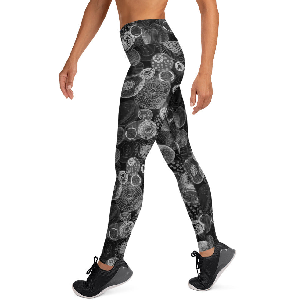 Yogalegging bubble zwart/wit