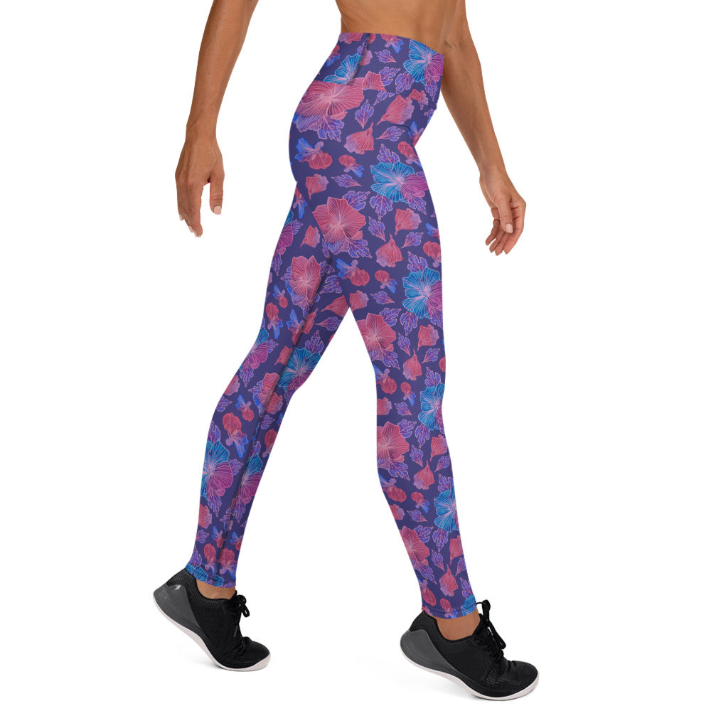Yogalegging hibiskus paars