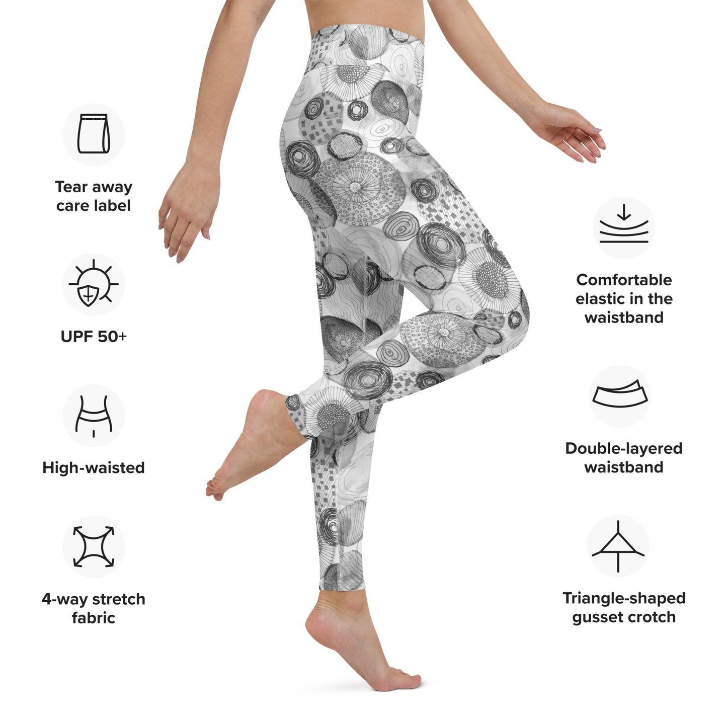 Yogalegging bubble wit/zwart