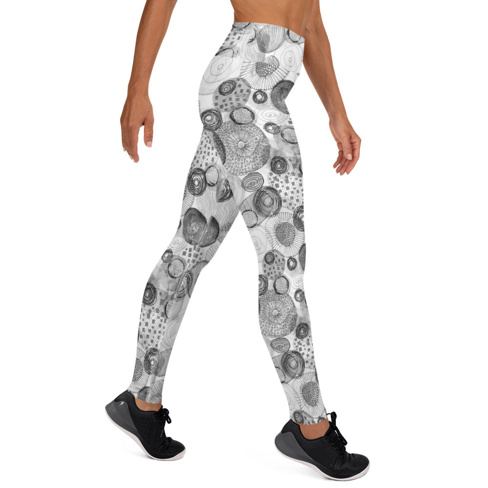 Yogalegging bubble wit/zwart
