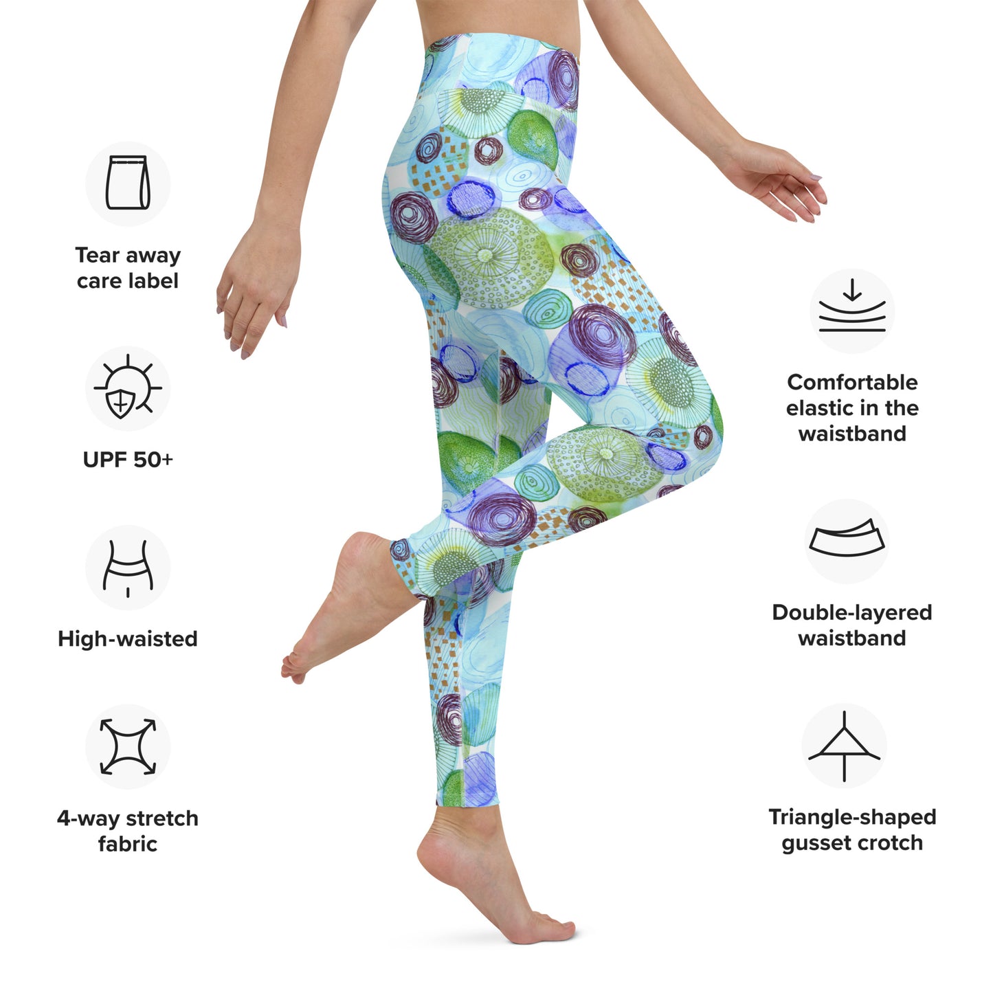 Yogalegging bubble blauw