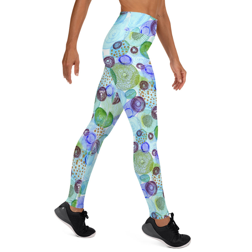 Yogalegging bubble blauw
