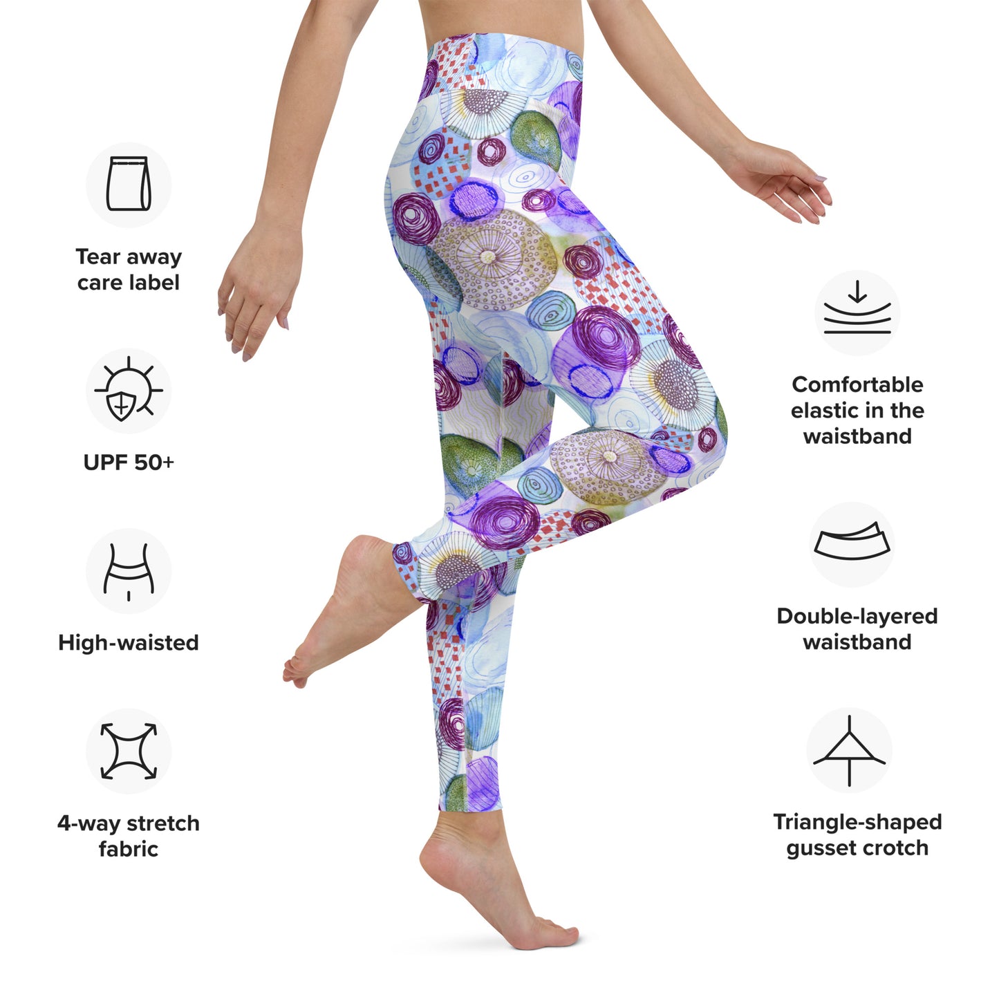 Yogalegging bubble paars