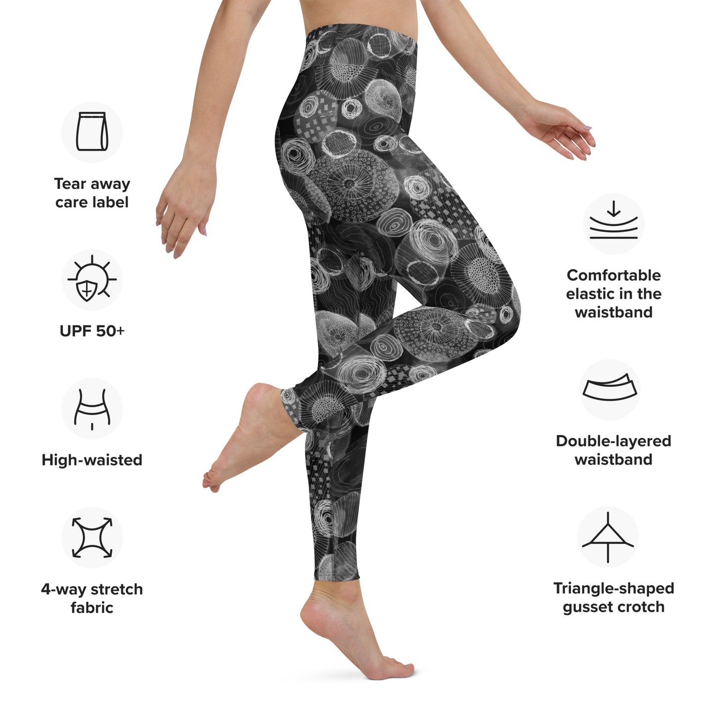 Yogalegging bubble zwart/wit