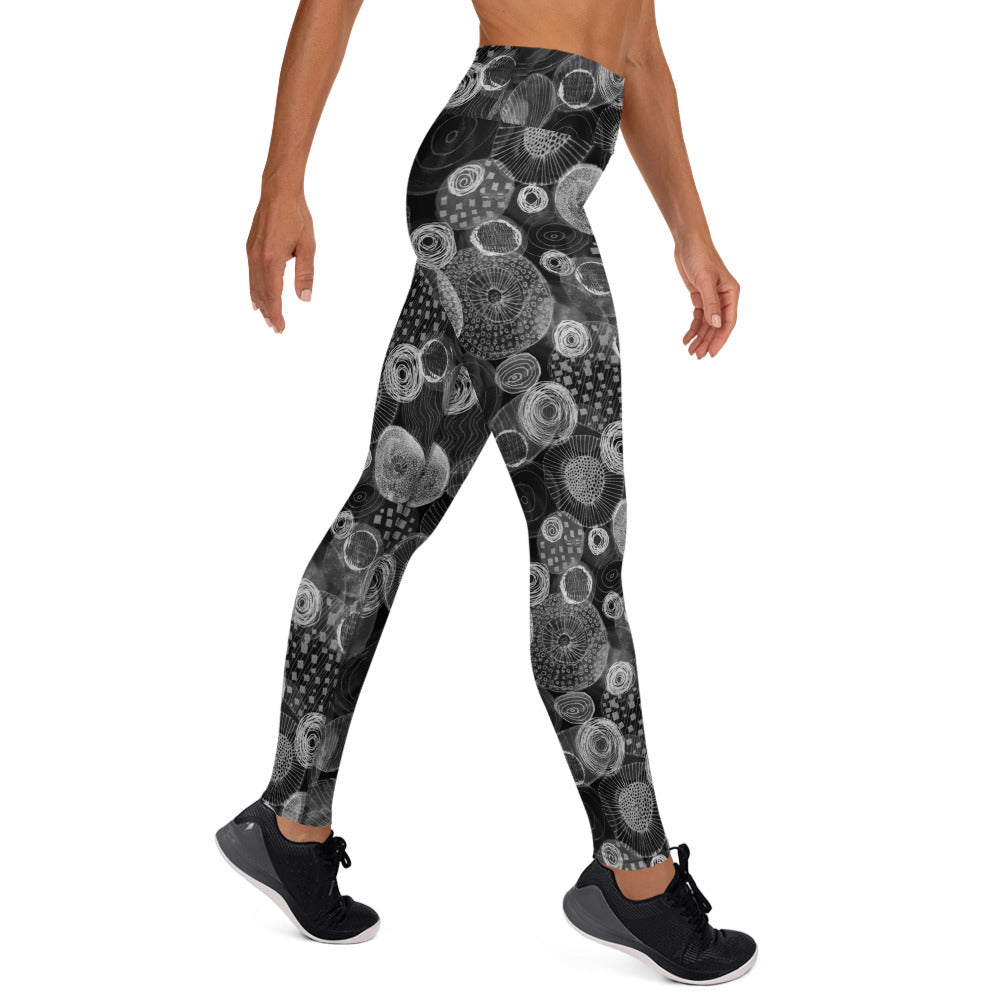 Yogalegging bubble zwart/wit