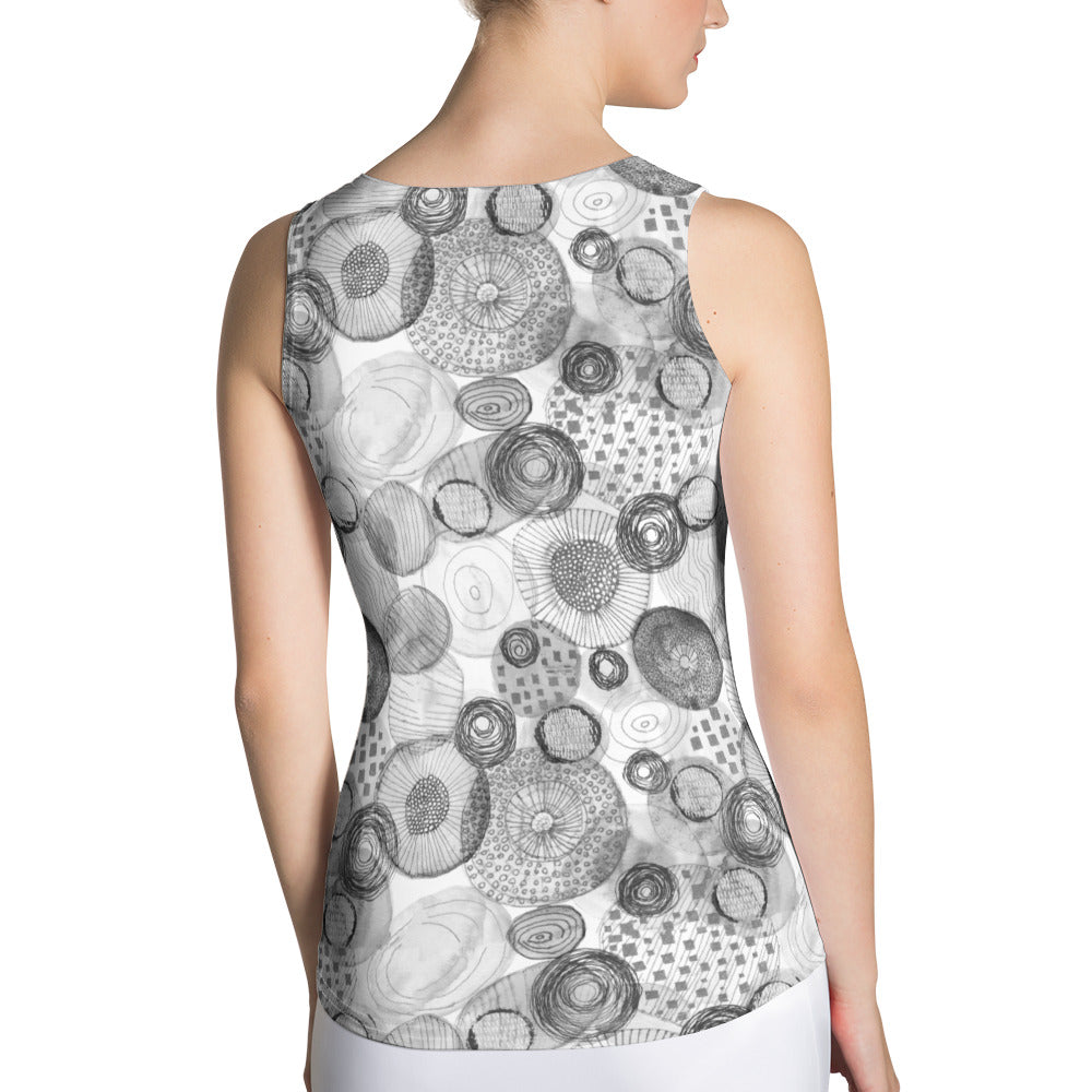 Tank top bubble Wit /Zwart